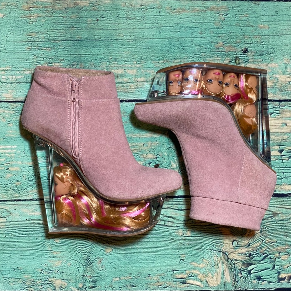 Jeffrey Campbell Pink Icy Doll Head STATEMENT SHOE
